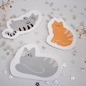 Hand drawn and printed cat stickers